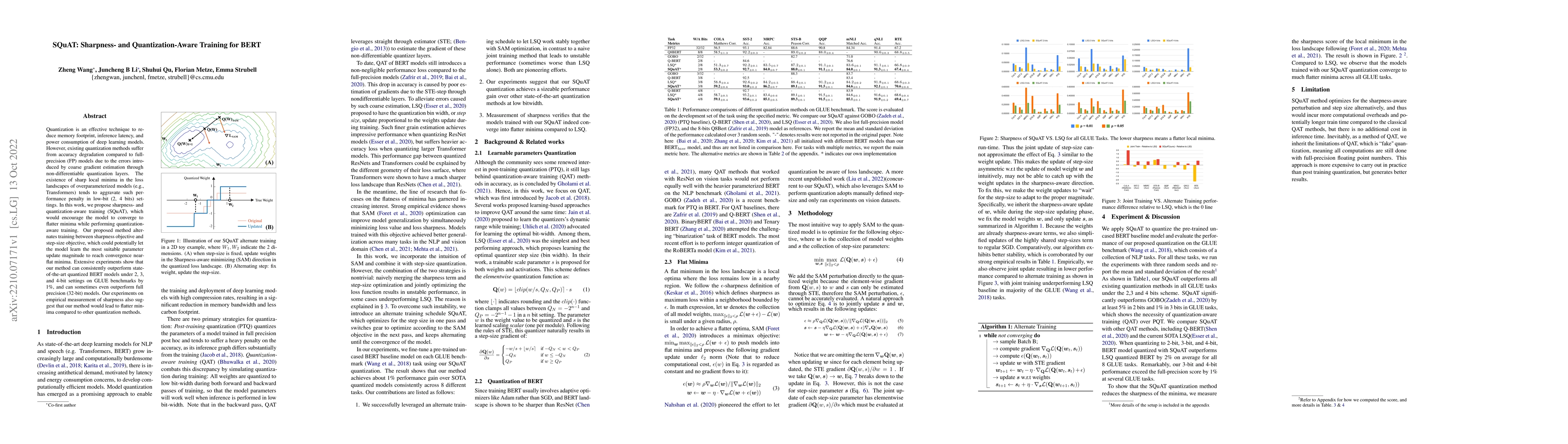 Thumbnail for SQuAT: Sharpness- and Quantization-Aware Training for BERT