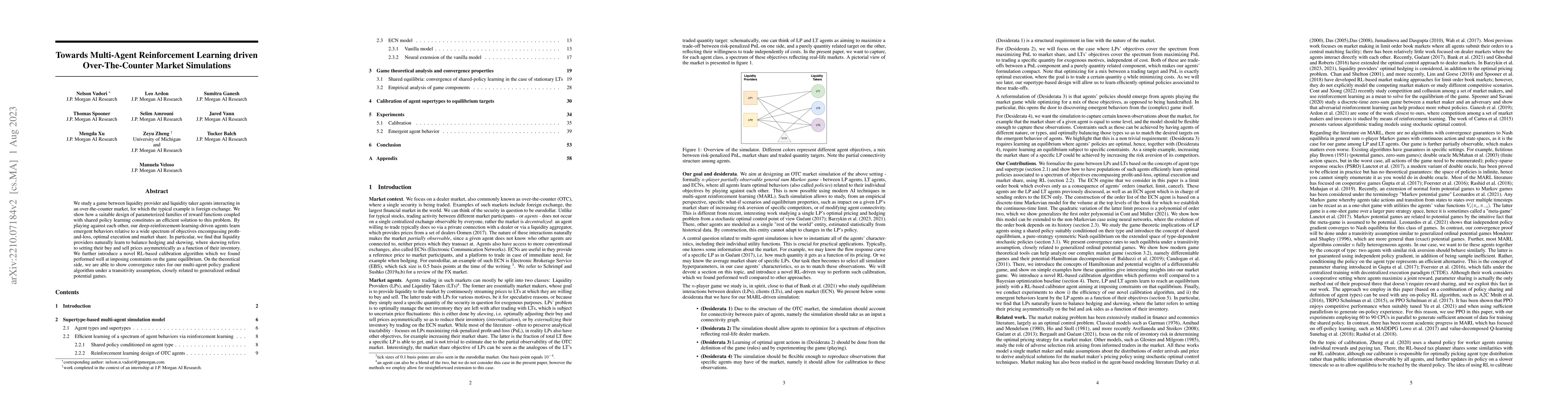 Thumbnail for Towards Multi-Agent Reinforcement Learning driven Over-The-Counter
  Market Simulations