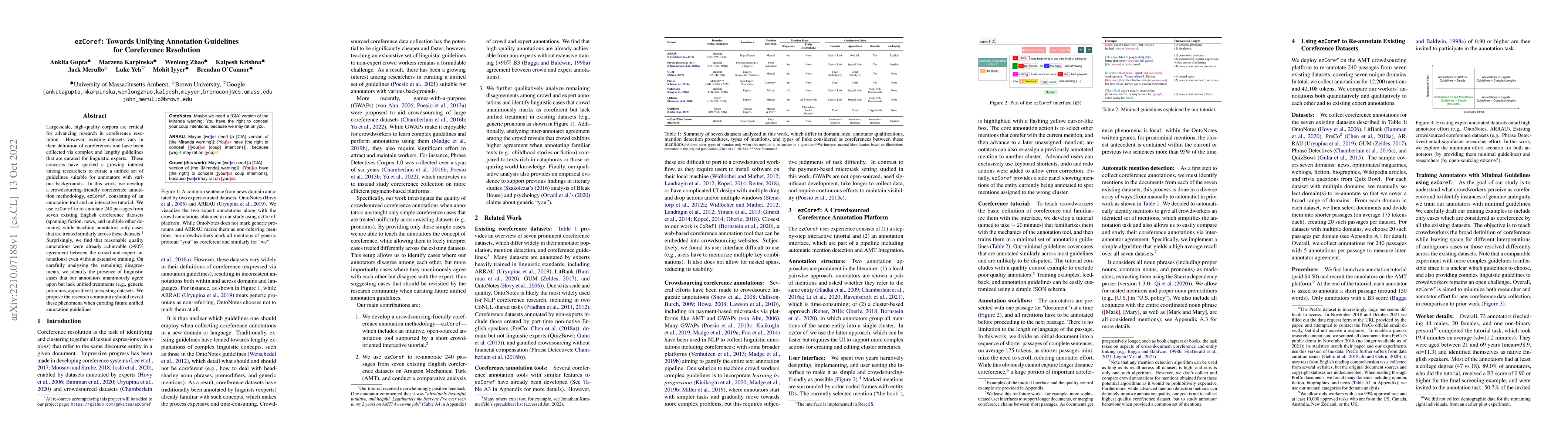 Thumbnail for ezCoref: Towards Unifying Annotation Guidelines for Coreference
  Resolution