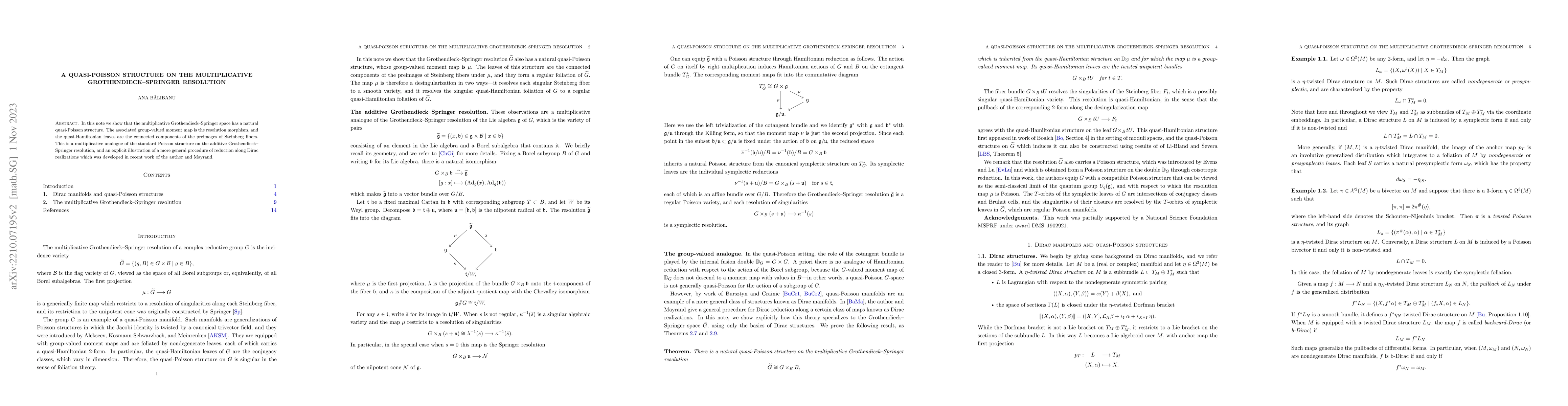 Thumbnail for A quasi-Poisson structure on the multiplicative Grothendieck-Springer
  resolution