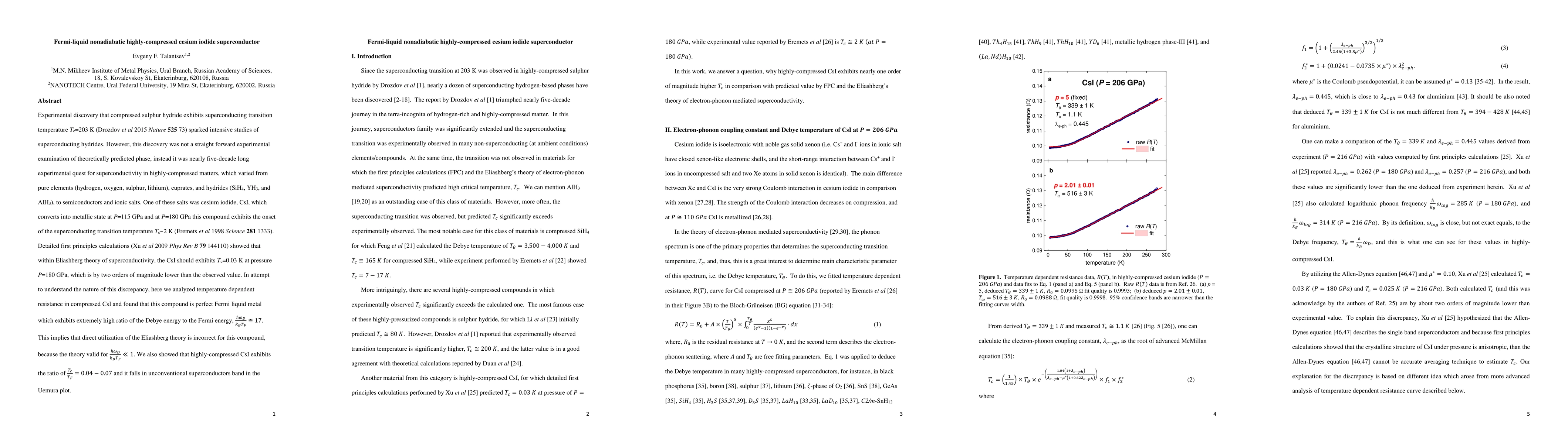 Thumbnail for Fermi-liquid nonadiabatic highly-compressed cesium iodide superconductor
