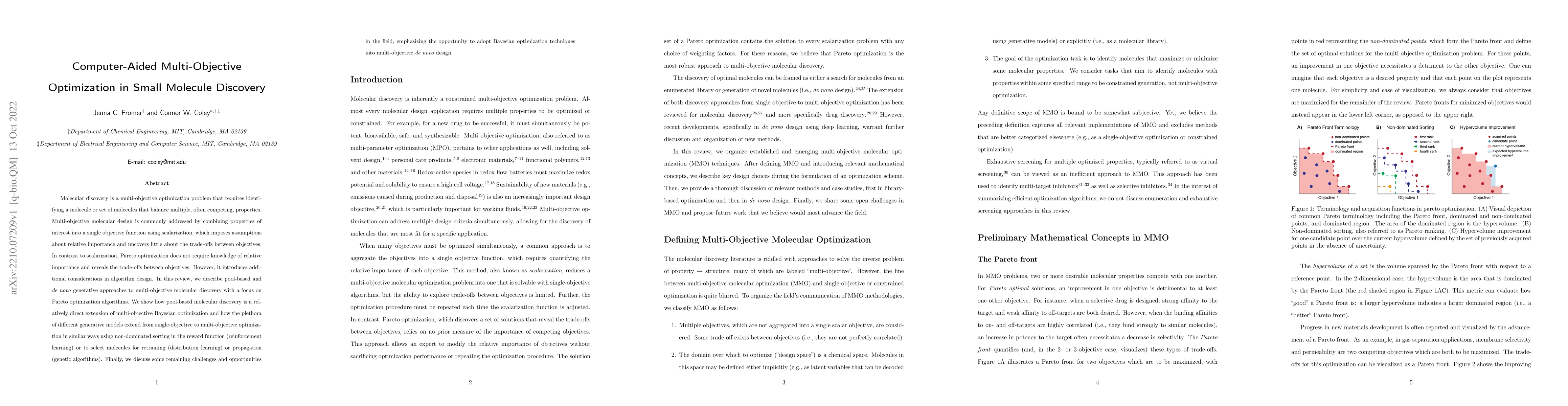 Thumbnail for Computer-Aided Multi-Objective Optimization in Small Molecule Discovery