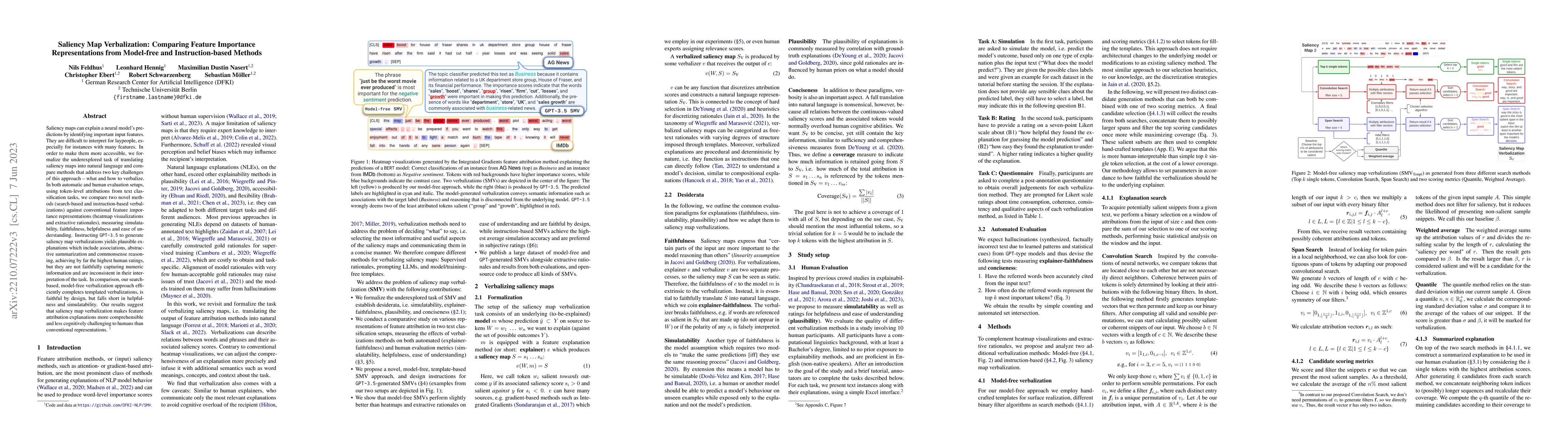 Thumbnail for Saliency Map Verbalization: Comparing Feature Importance Representations
  from Model-free and Instruction-based Methods