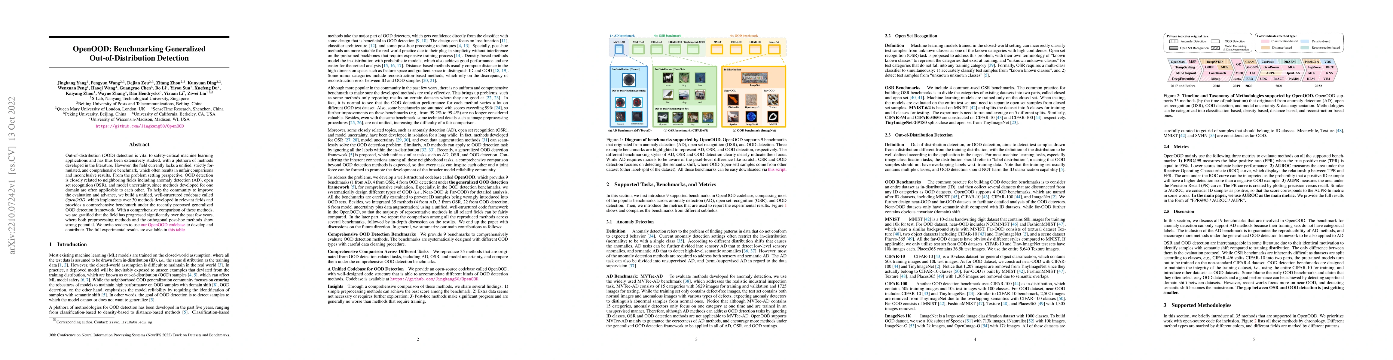 Thumbnail for OpenOOD: Benchmarking Generalized Out-of-Distribution Detection