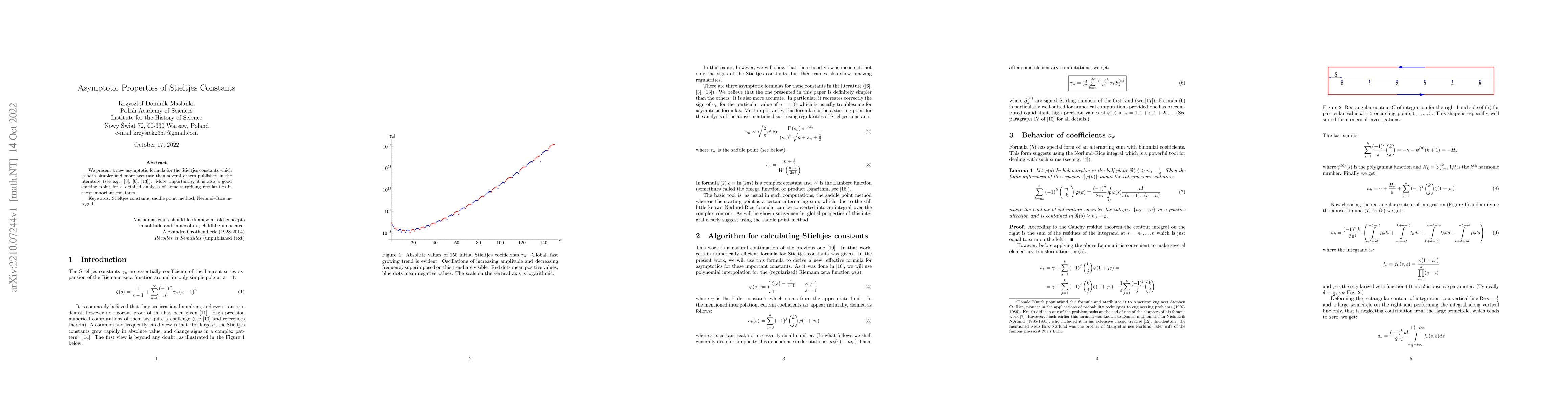 Thumbnail for Asymptotic Properties of Stieltjes Constants