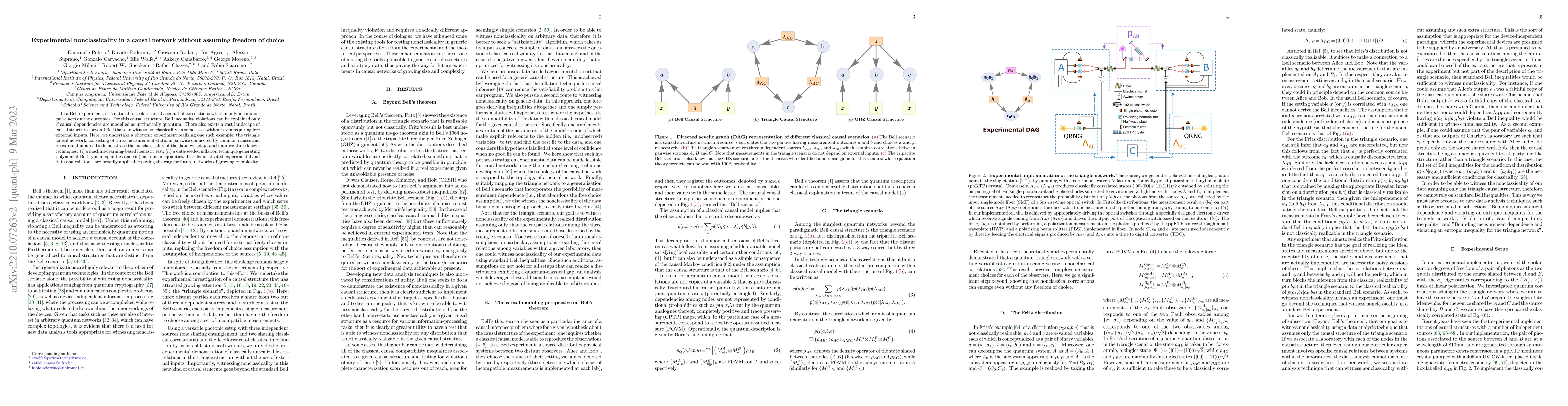 Thumbnail for Experimental nonclassicality in a causal network without assuming
  freedom of choice