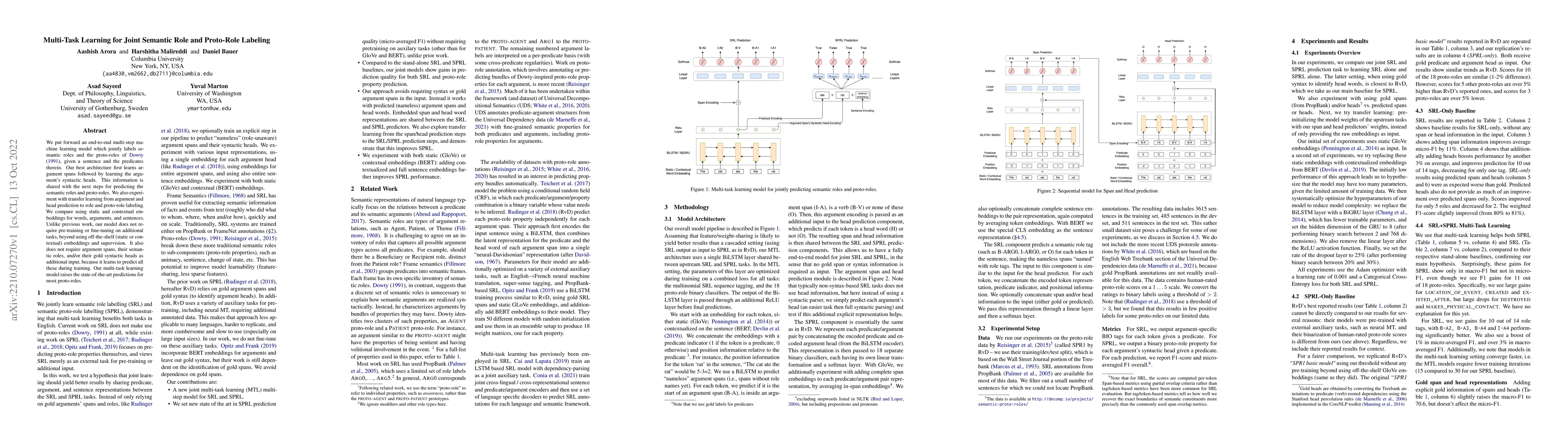 Thumbnail for Multi-Task Learning for Joint Semantic Role and Proto-Role Labeling