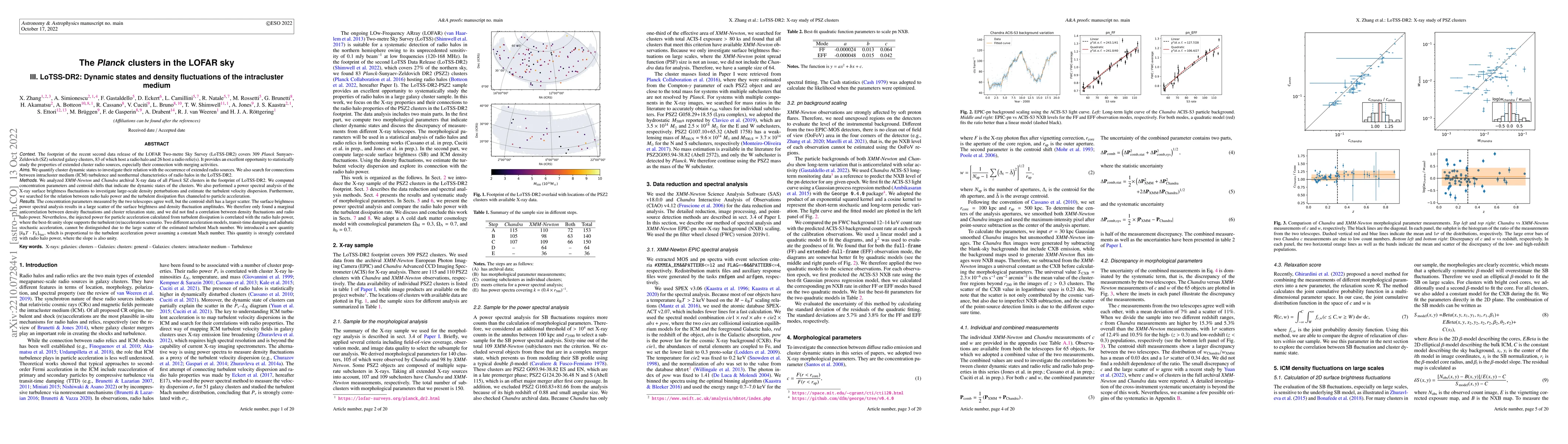 Thumbnail for The Planck clusters in the LOFAR sky. III. LoTSS-DR2: Dynamic states and
  density fluctuations of the intracluster medium
