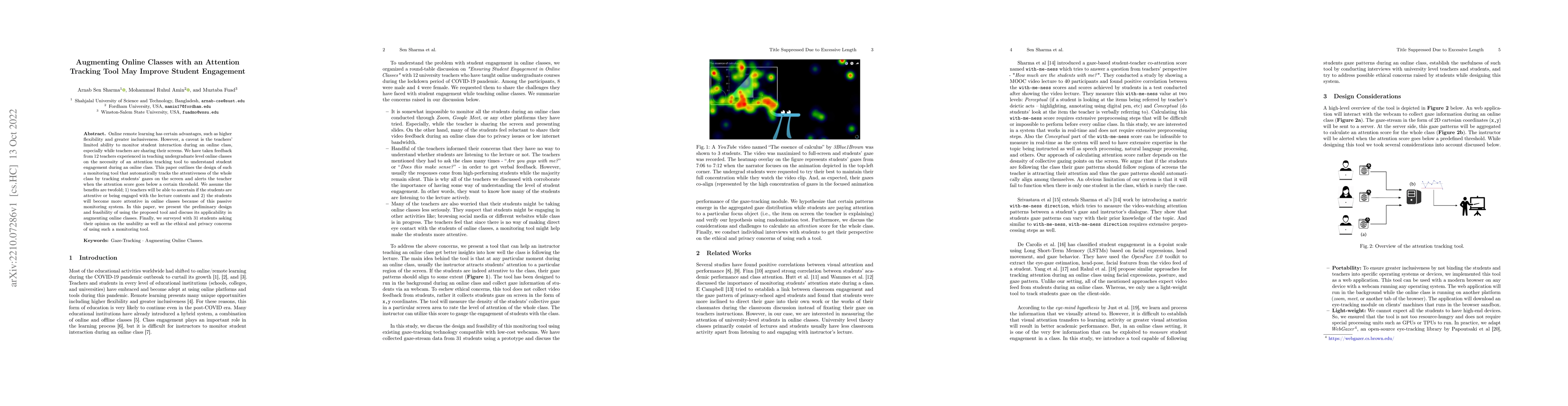 Thumbnail for Augmenting Online Classes with an Attention Tracking Tool May Improve
  Student Engagement