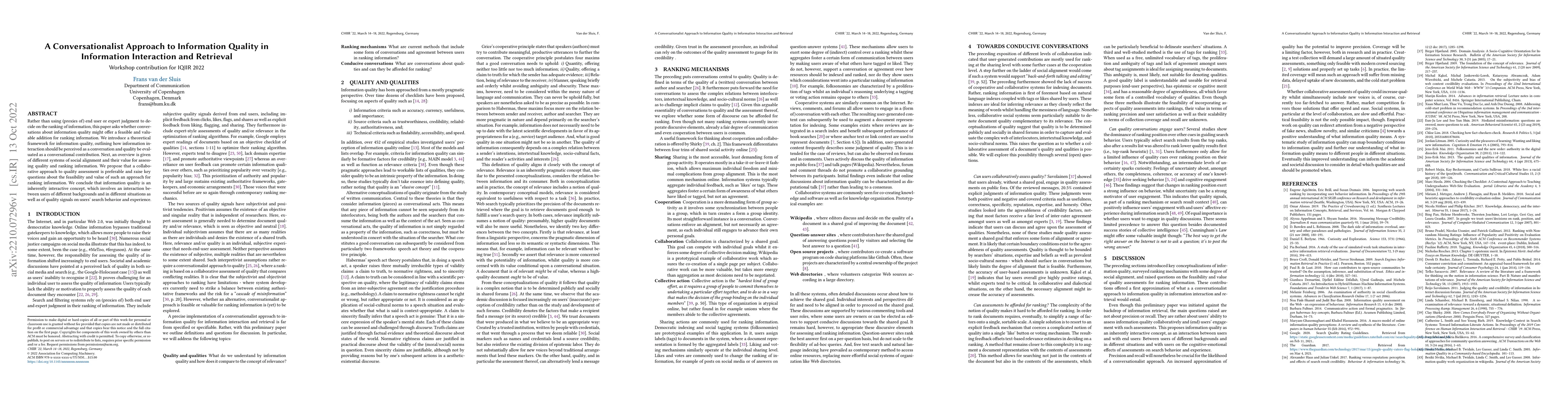 Thumbnail for A Conversationalist Approach to Information Quality in Information
  Interaction and Retrieval