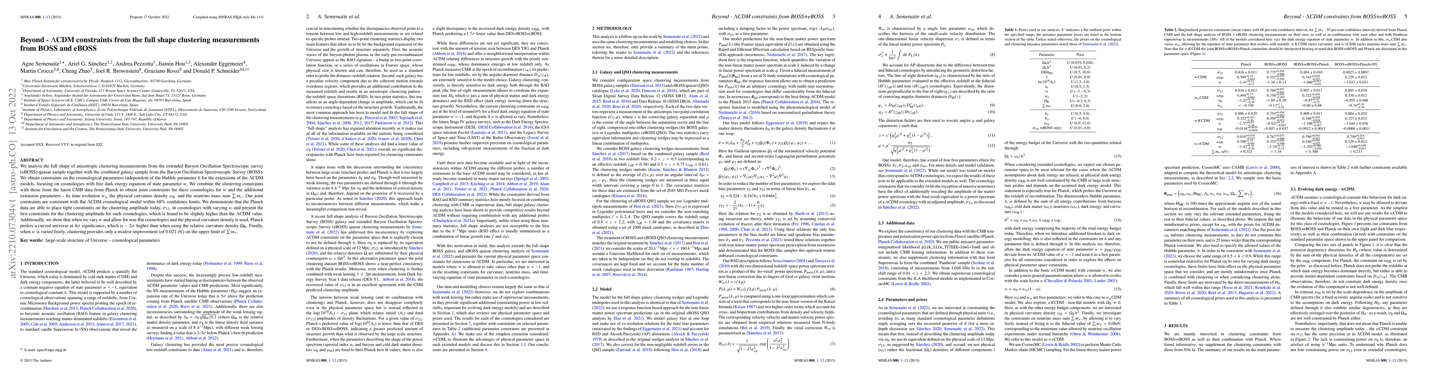 Thumbnail for Beyond $\Lambda$CDM constraints from the full shape clustering
  measurements from BOSS and eBOSS