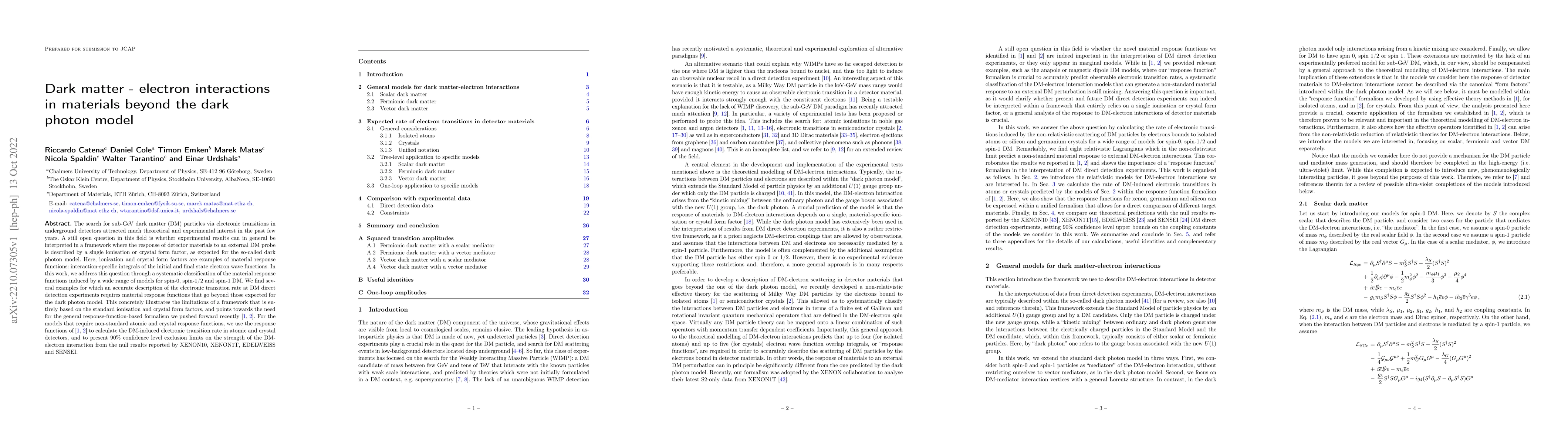 Thumbnail for Dark matter - electron interactions in materials beyond the dark photon
  model
