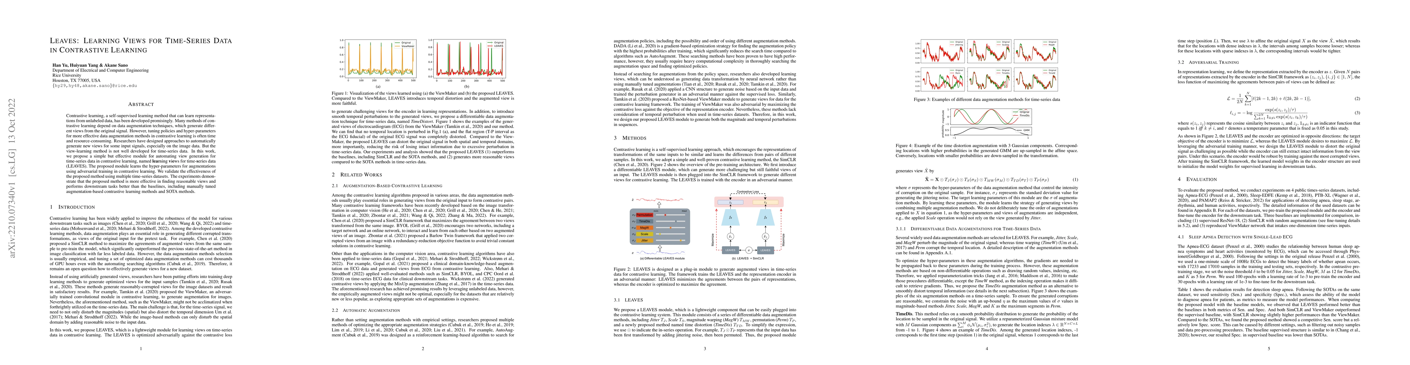 Thumbnail for LEAVES: Learning Views for Time-Series Data in Contrastive Learning