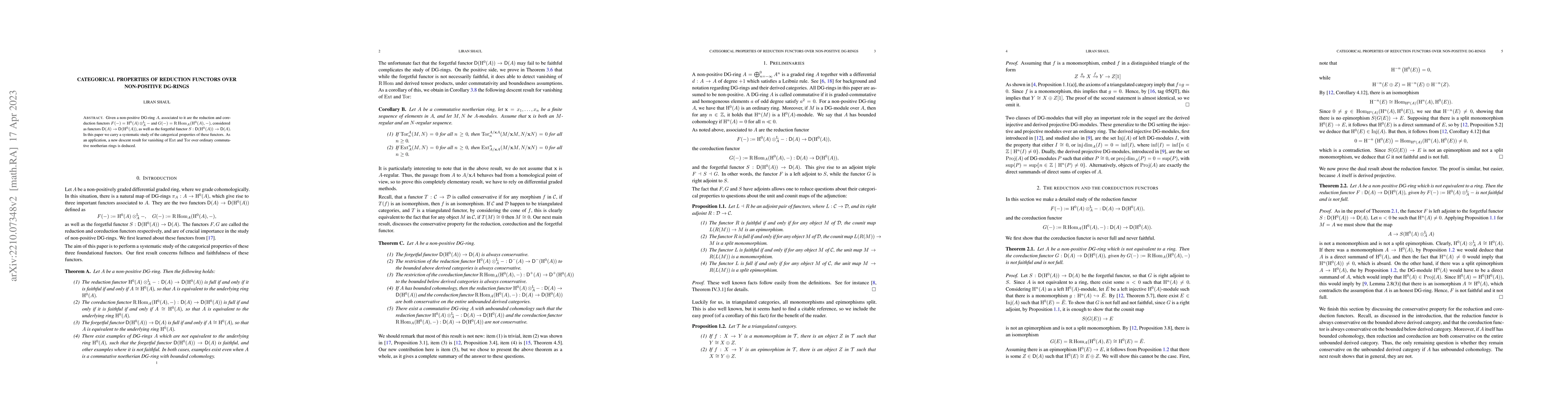 Thumbnail for Categorical properties of reduction functors over non-positive DG-rings