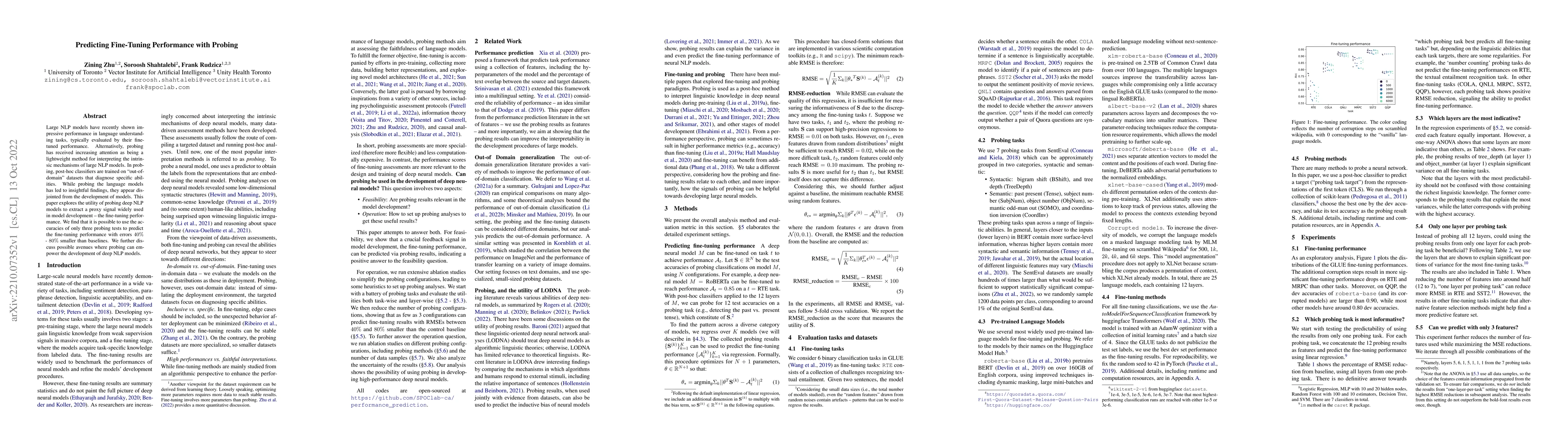 Thumbnail for Predicting Fine-Tuning Performance with Probing
