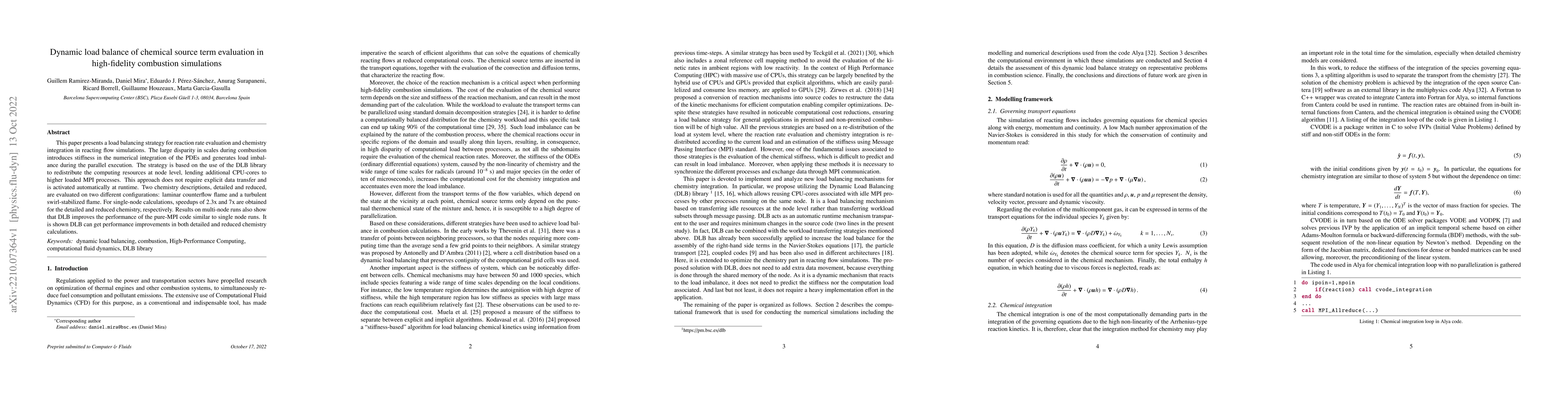 Thumbnail for Dynamic load balance of chemical source term evaluation in high-fidelity
  combustion simulations
