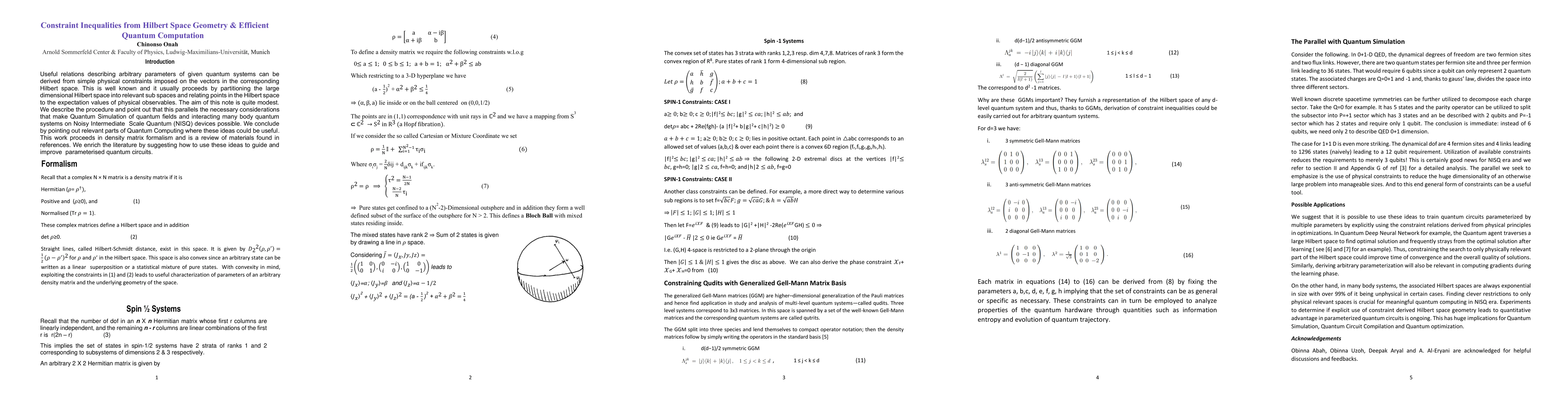Thumbnail for Constraint Inequalities from Hilbert Space Geometry & Efficient Quantum
  Computation