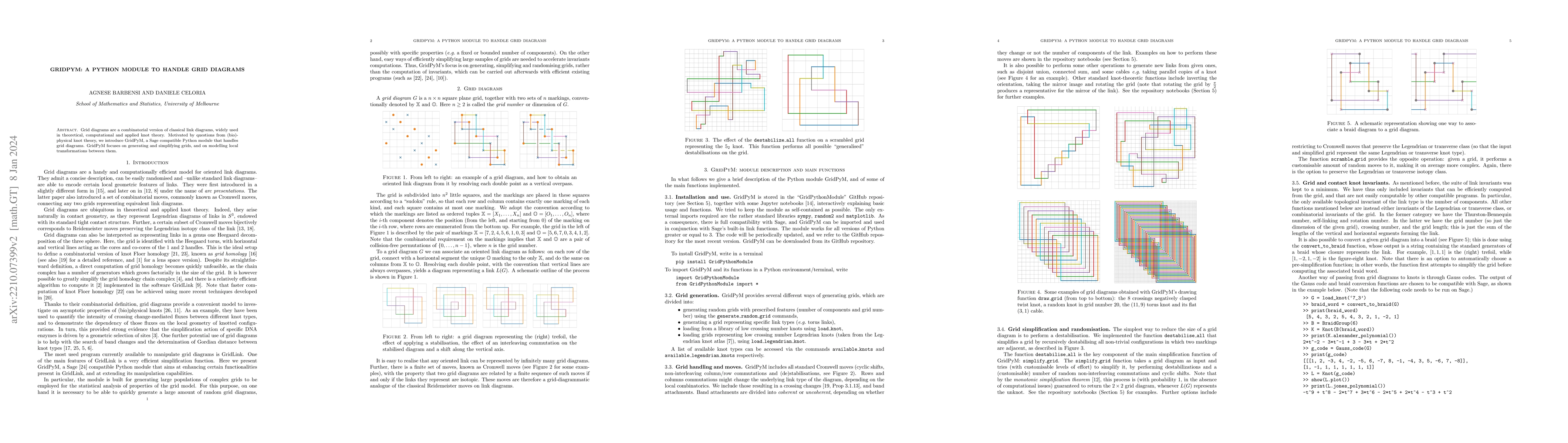 Thumbnail for GridPyM: a Python module to handle grid diagrams
