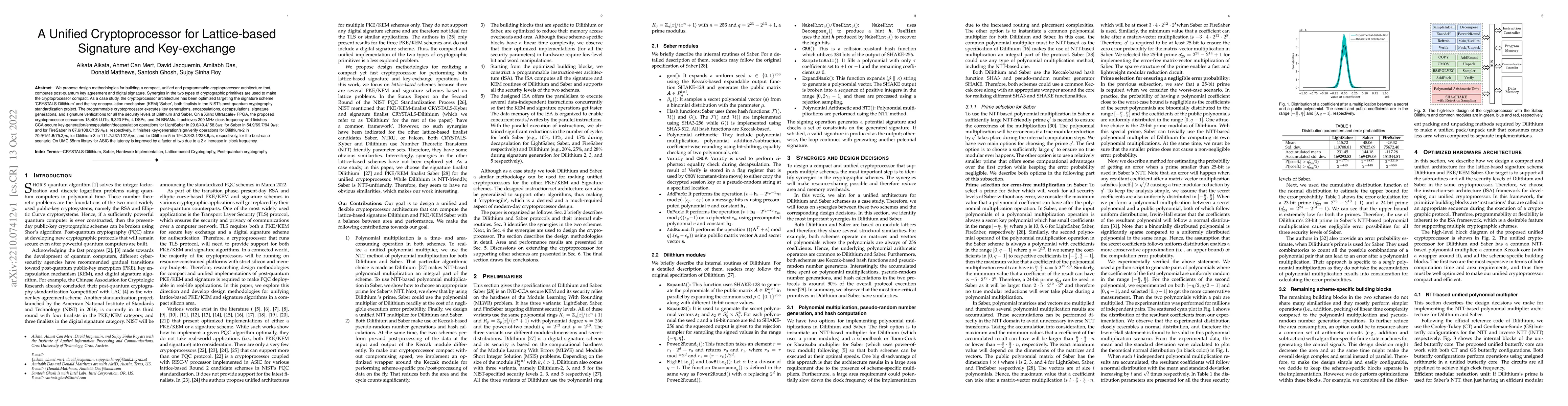 Thumbnail for A Unified Cryptoprocessor for Lattice-based Signature and Key-exchange