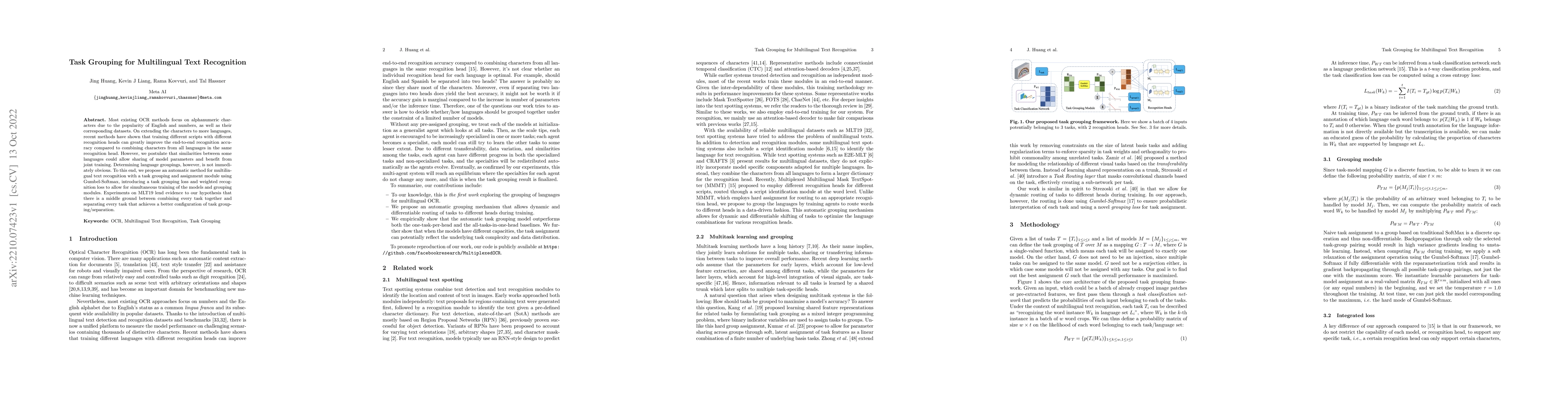 Thumbnail for Task Grouping for Multilingual Text Recognition
