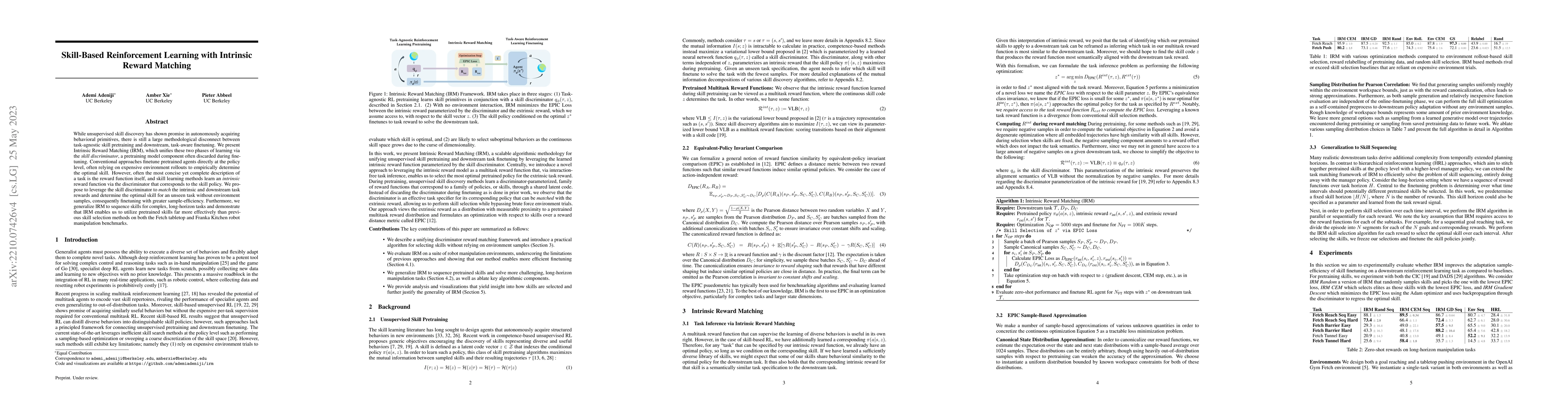 Thumbnail for Skill-Based Reinforcement Learning with Intrinsic Reward Matching