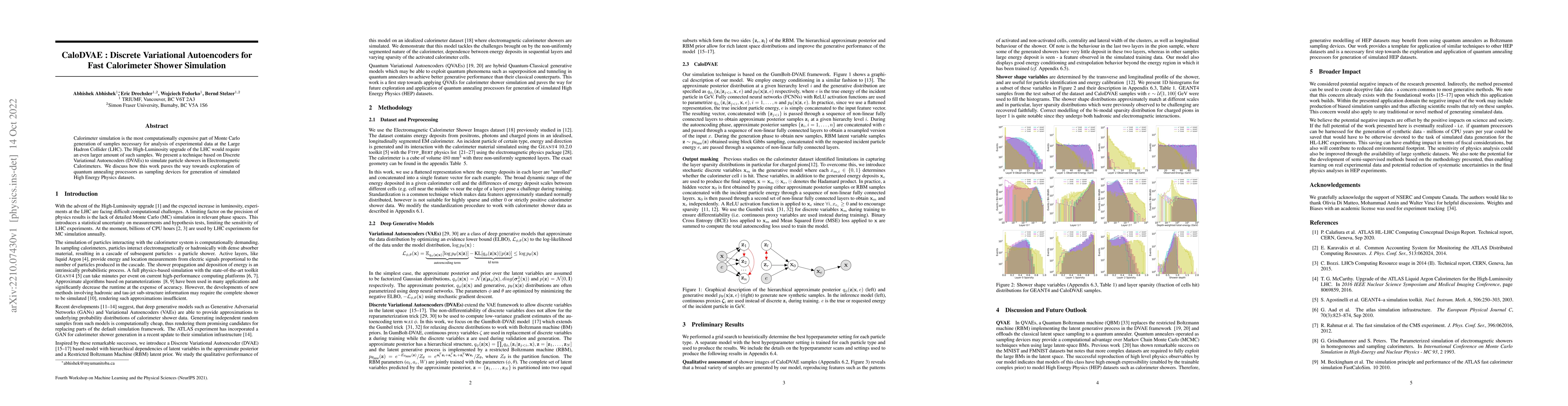 Thumbnail for CaloDVAE : Discrete Variational Autoencoders for Fast Calorimeter Shower
  Simulation