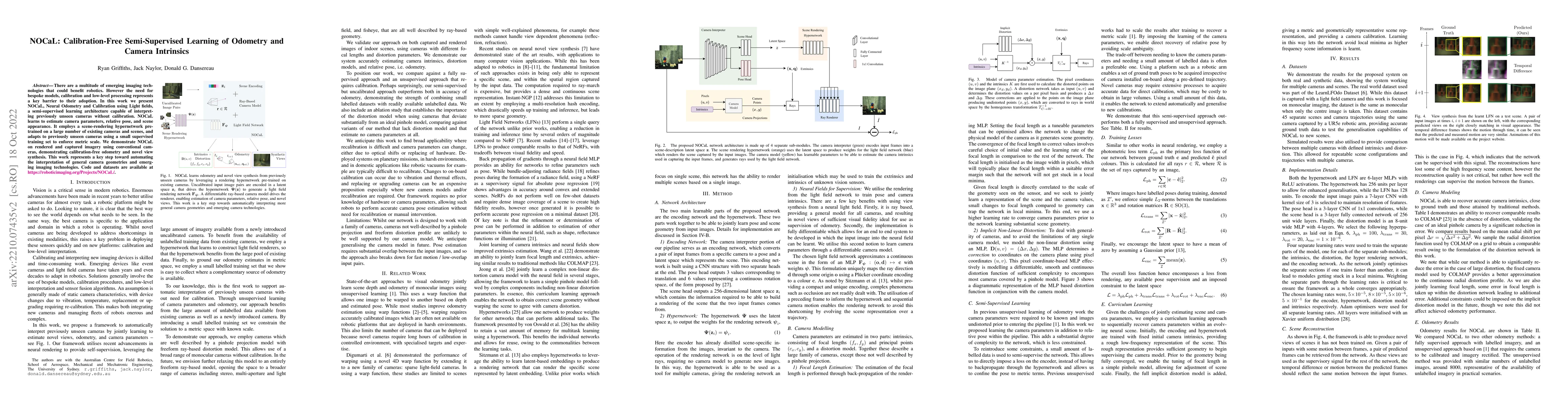 Thumbnail for NOCaL: Calibration-Free Semi-Supervised Learning of Odometry and Camera
  Intrinsics