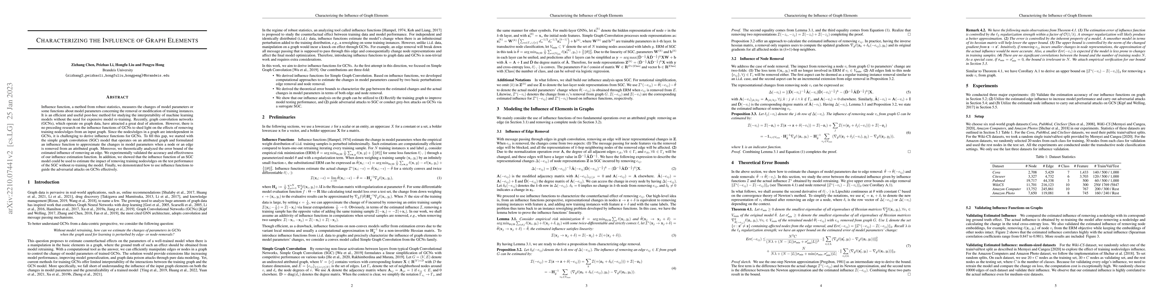 Thumbnail for Characterizing the Influence of Graph Elements