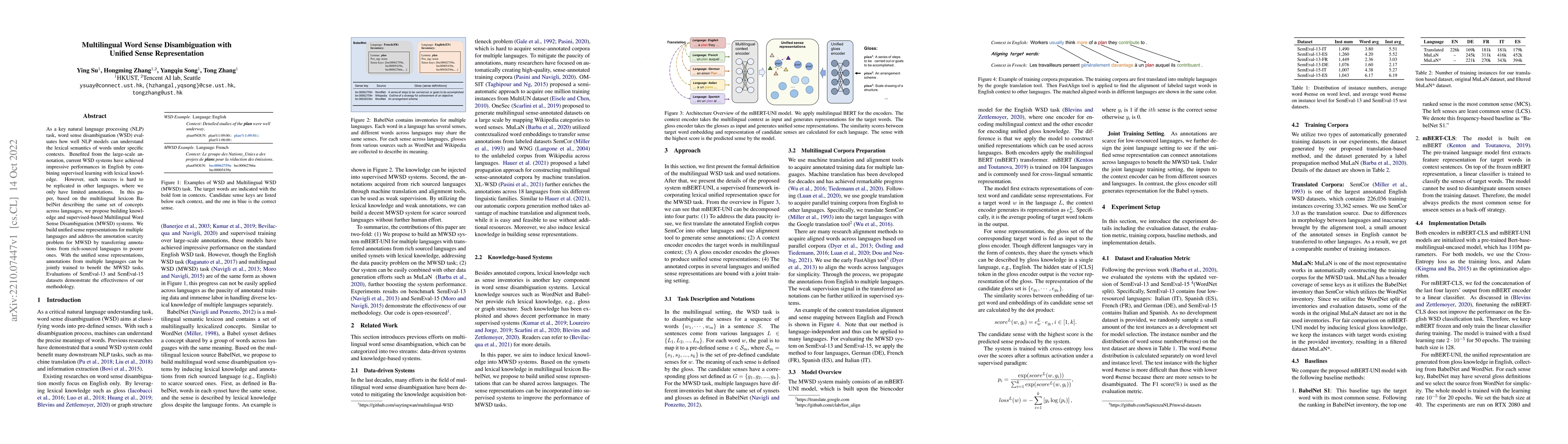 Thumbnail for Multilingual Word Sense Disambiguation with Unified Sense Representation