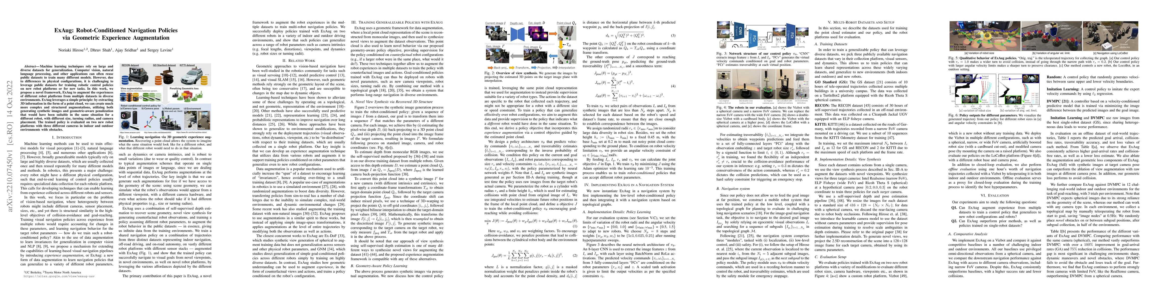 Thumbnail for ExAug: Robot-Conditioned Navigation Policies via Geometric Experience
  Augmentation