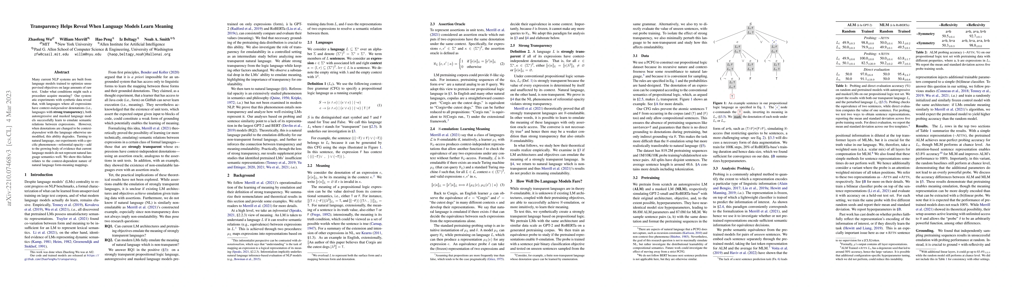 Thumbnail for Transparency Helps Reveal When Language Models Learn Meaning