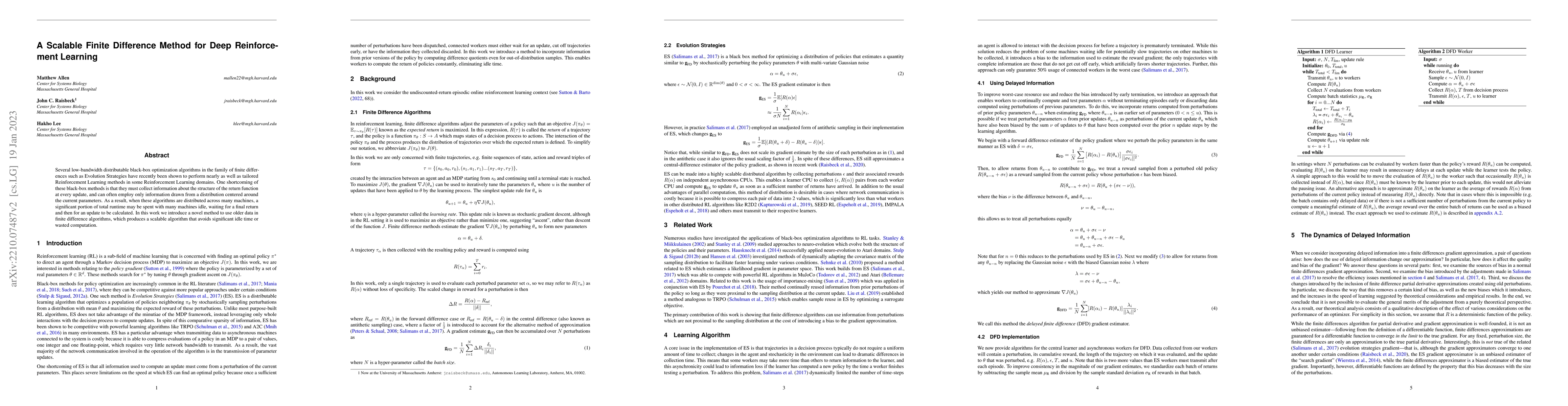 Thumbnail for A Scalable Finite Difference Method for Deep Reinforcement Learning