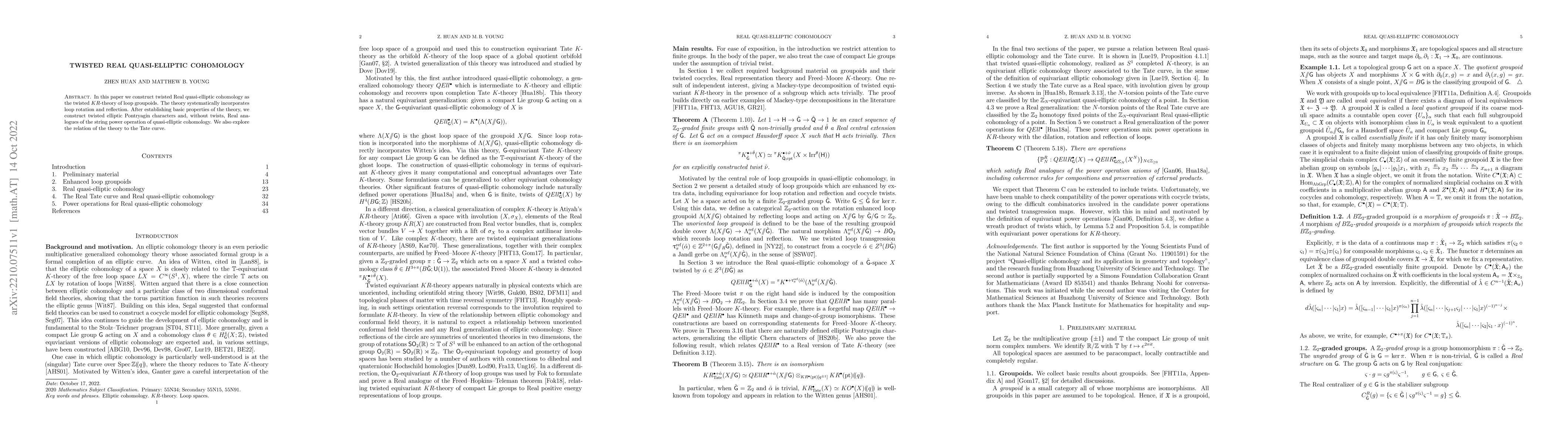 Thumbnail for Twisted Real quasi-elliptic cohomology