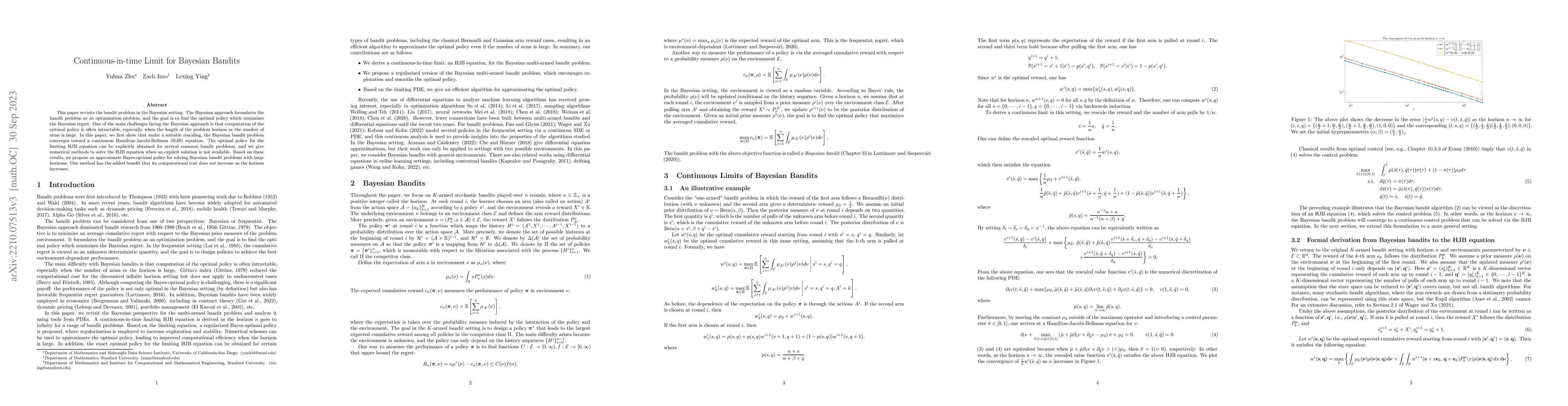 Thumbnail for Continuous-in-time Limit for Bayesian Bandits