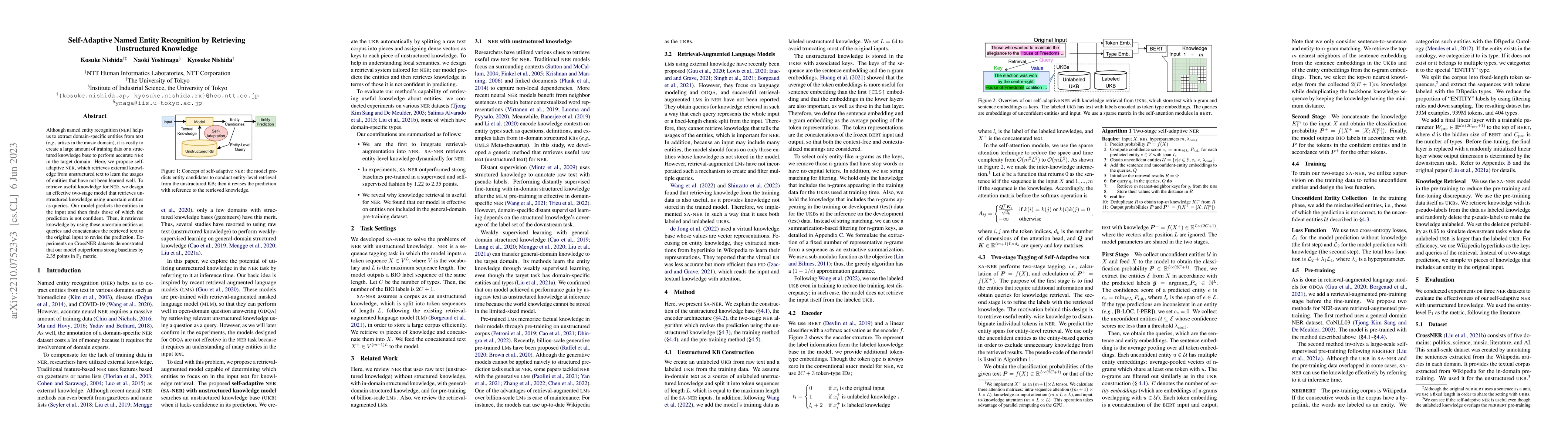Thumbnail for Self-Adaptive Named Entity Recognition by Retrieving Unstructured
  Knowledge