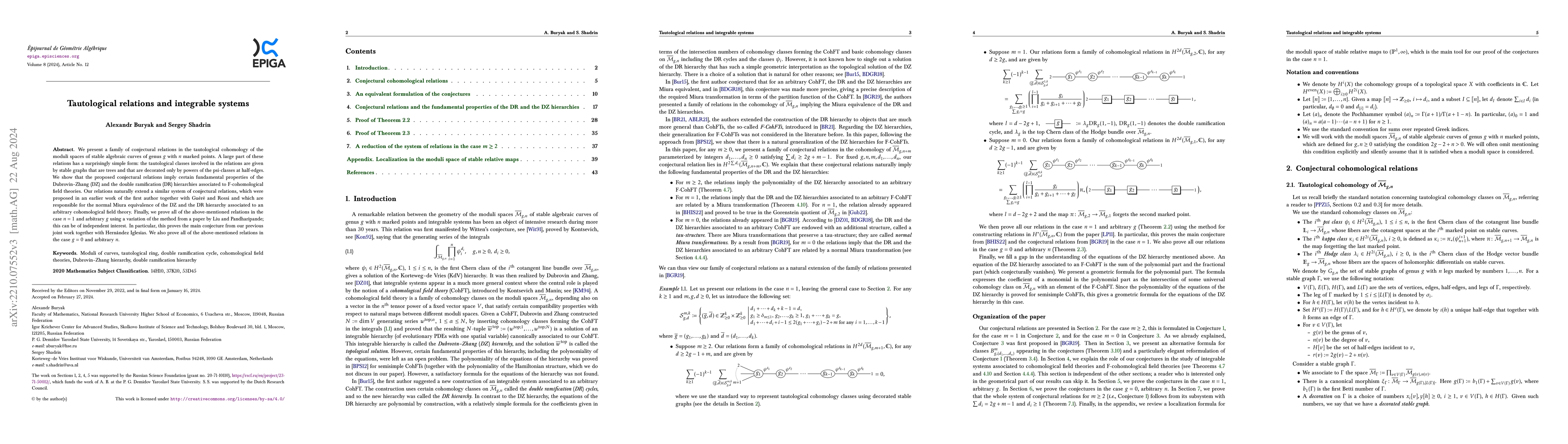 Thumbnail for Tautological relations and integrable systems