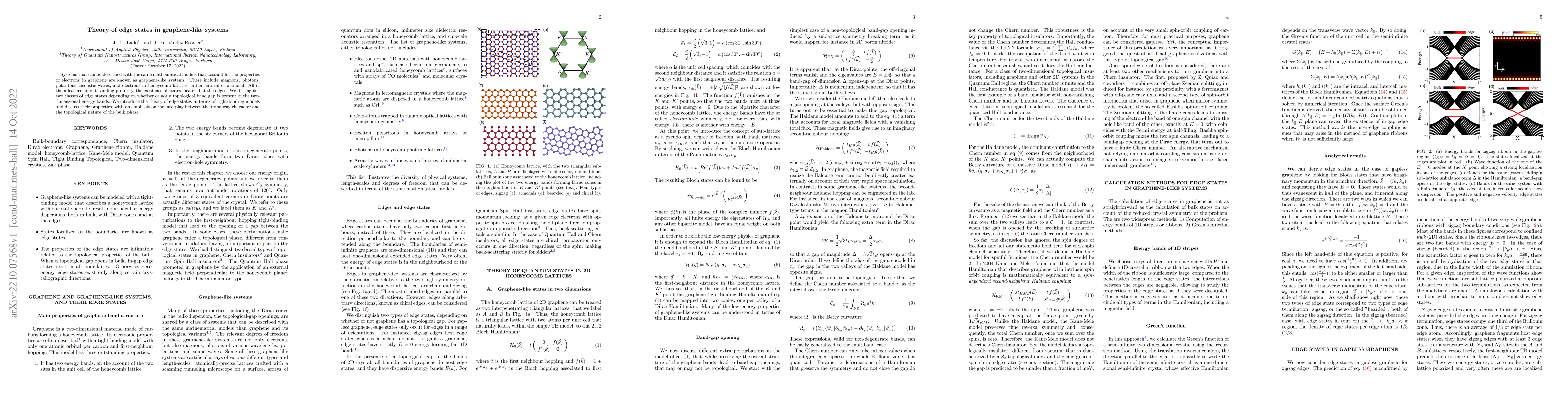 Thumbnail for Theory of edge states in graphene-like systems