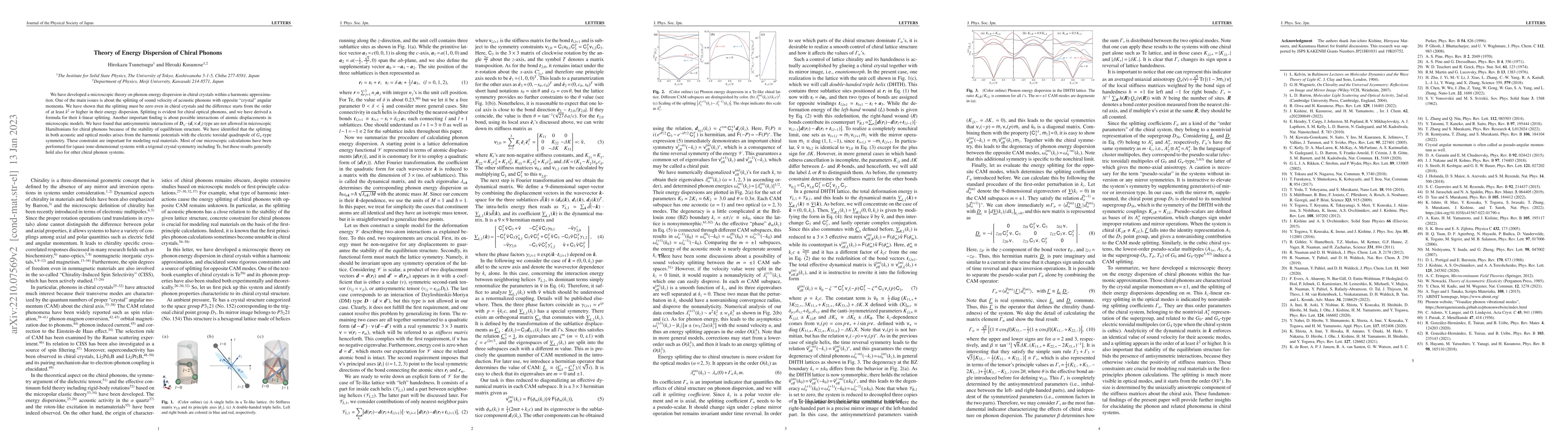 Thumbnail for Theory of Energy Dispersion of Chiral Phonon