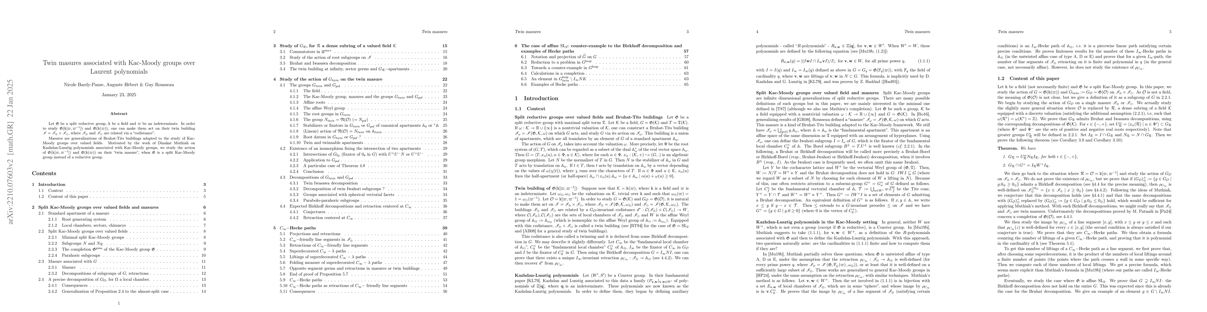 Thumbnail for Twin masures associated with Kac-Moody groups over Laurent polynomials