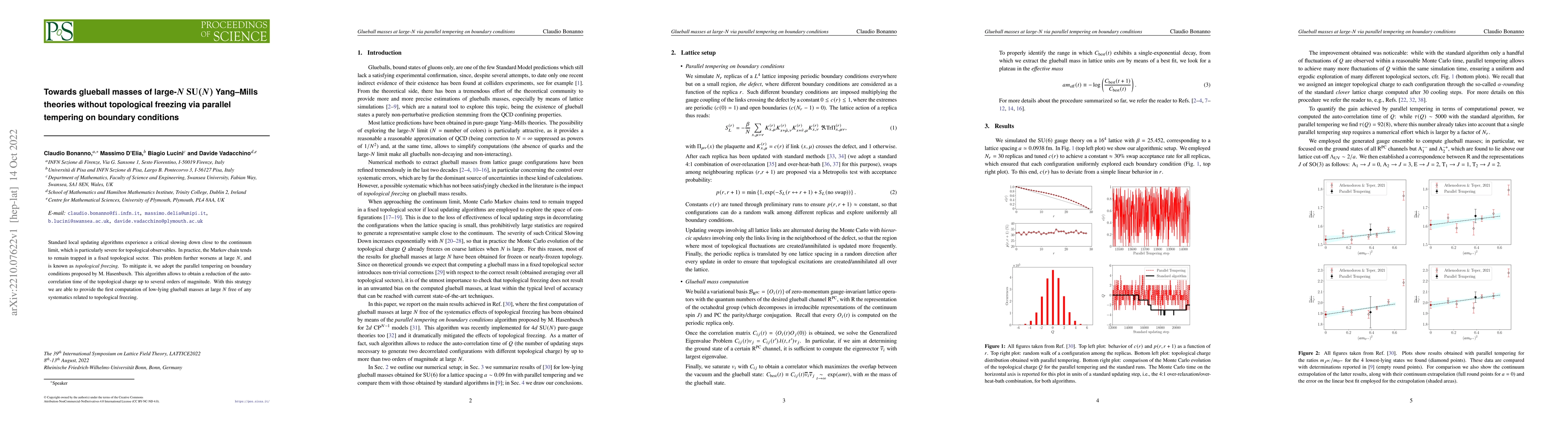 Thumbnail for Towards glueball masses of large-$N~\mathrm{SU}(N)$ Yang-Mills theories
  without topological freezing via parallel tempering on boundary conditions