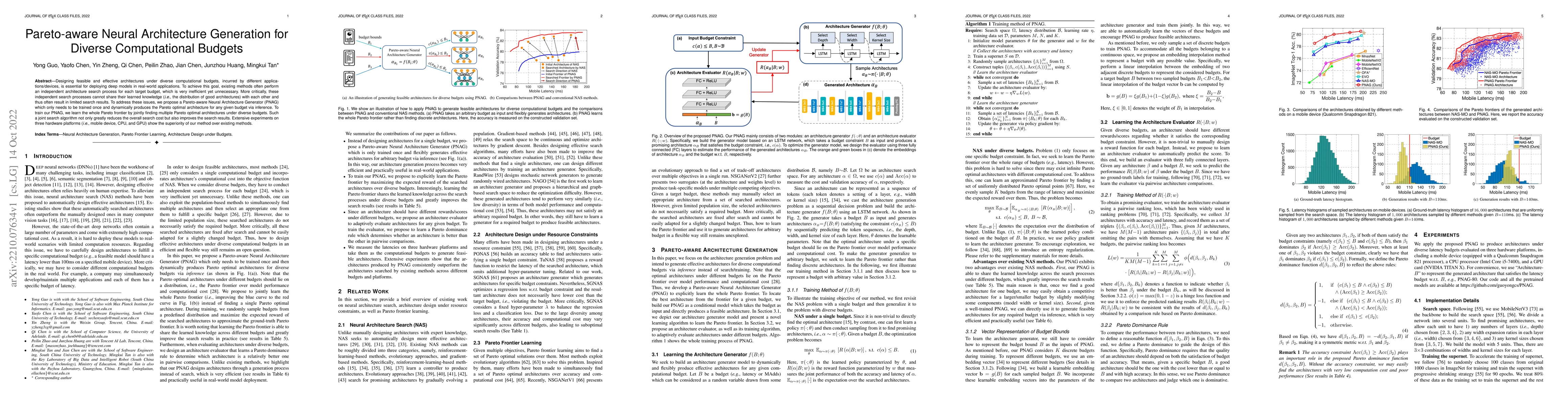 Thumbnail for Pareto-aware Neural Architecture Generation for Diverse Computational
  Budgets