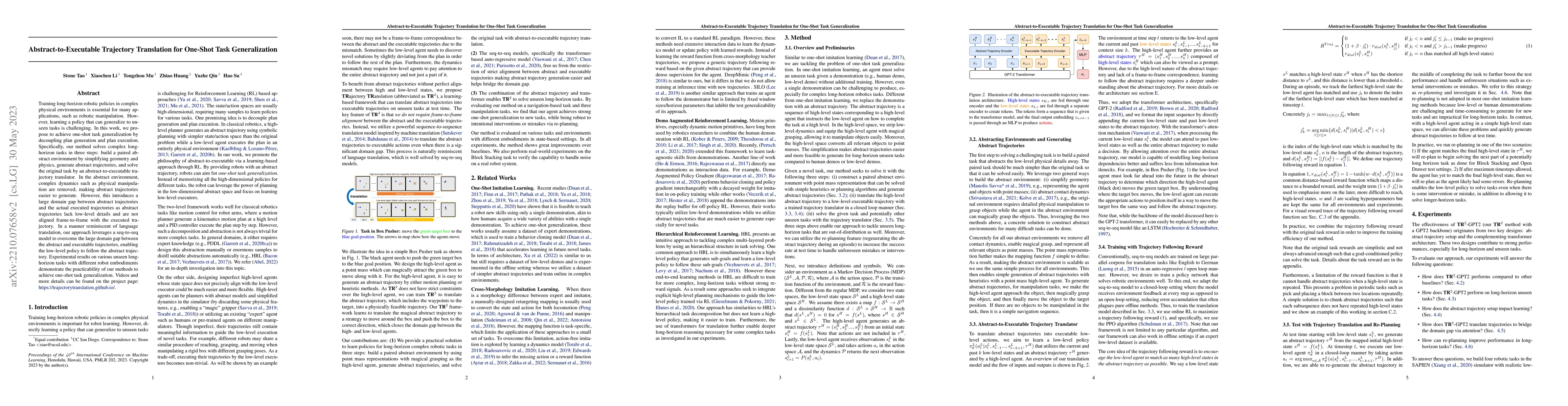 Thumbnail for Abstract-to-Executable Trajectory Translation for One-Shot Task
  Generalization