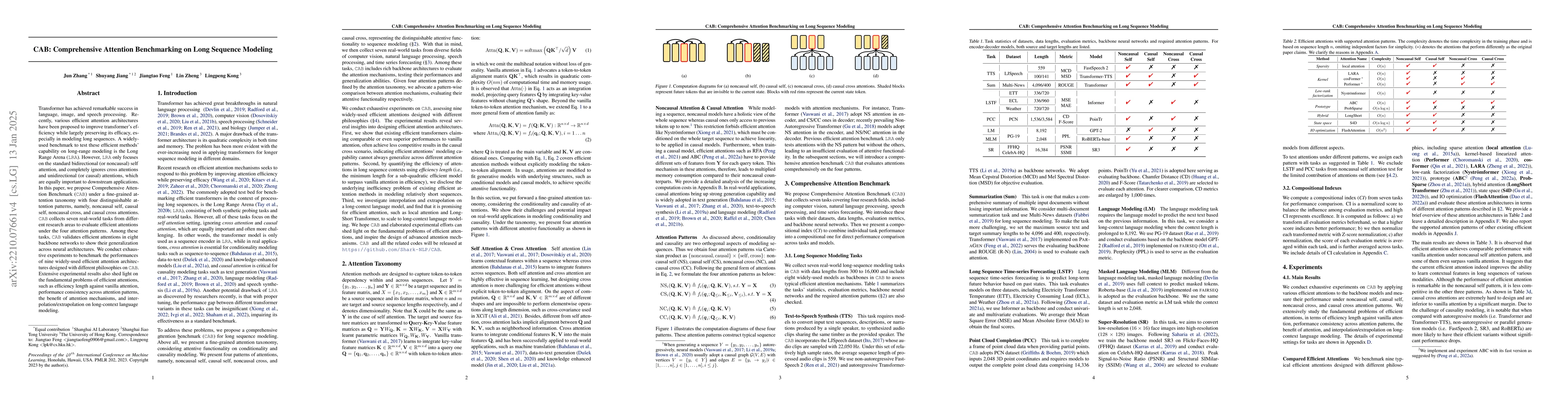 Thumbnail for CAB: Comprehensive Attention Benchmarking on Long Sequence Modeling