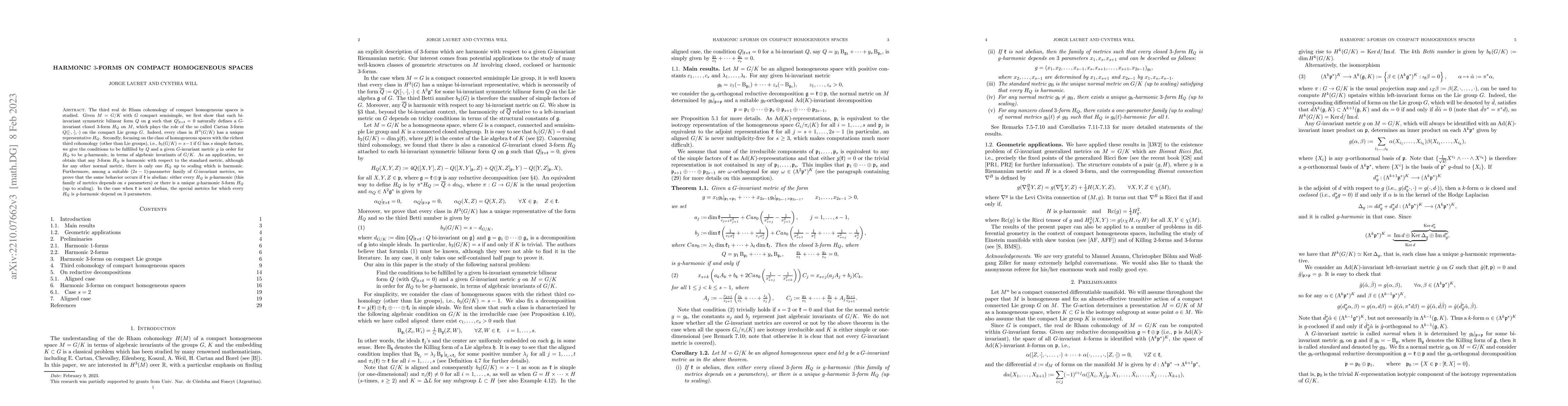 Thumbnail for Harmonic 3-forms on compact homogeneous spaces
