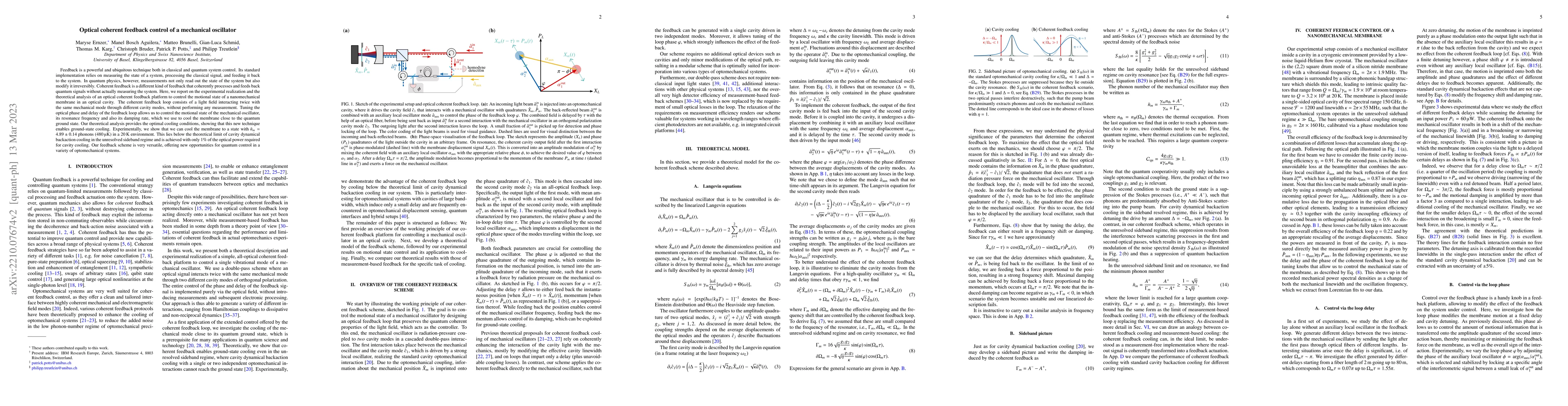Thumbnail for Optical coherent feedback control of a mechanical oscillator
