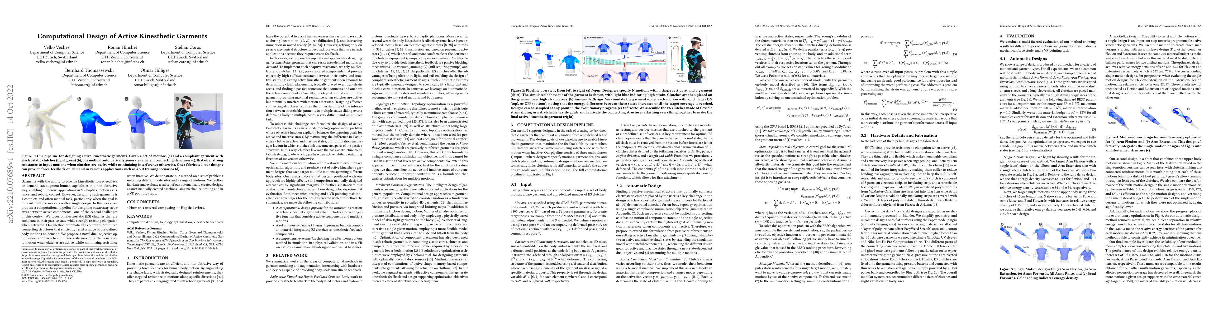 Thumbnail for Computational Design of Active Kinesthetic Garments