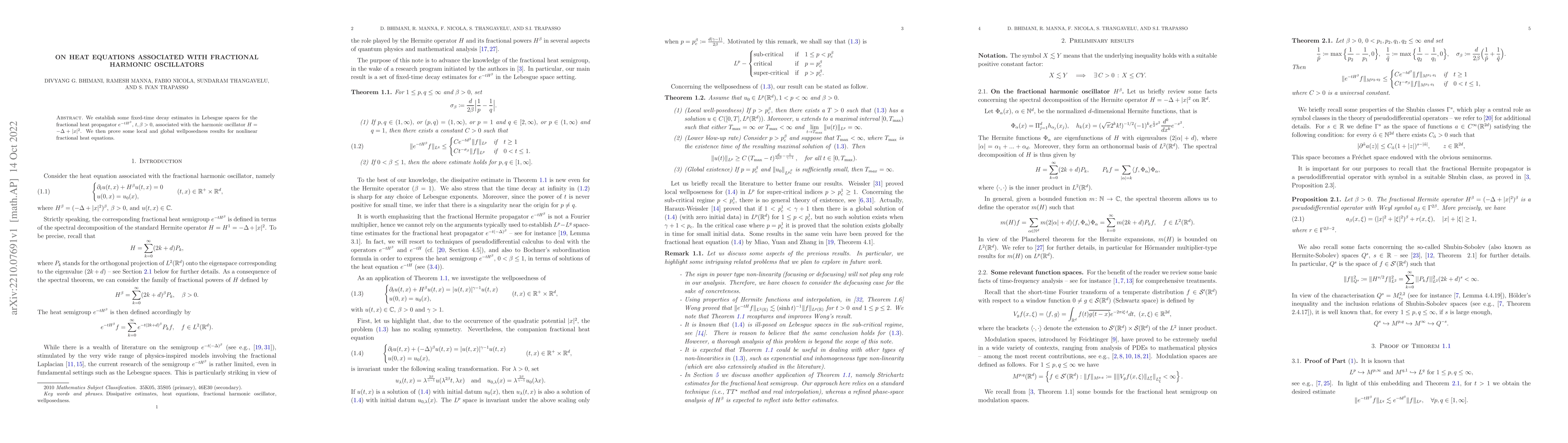 Thumbnail for On heat equations associated with fractional harmonic oscillators
