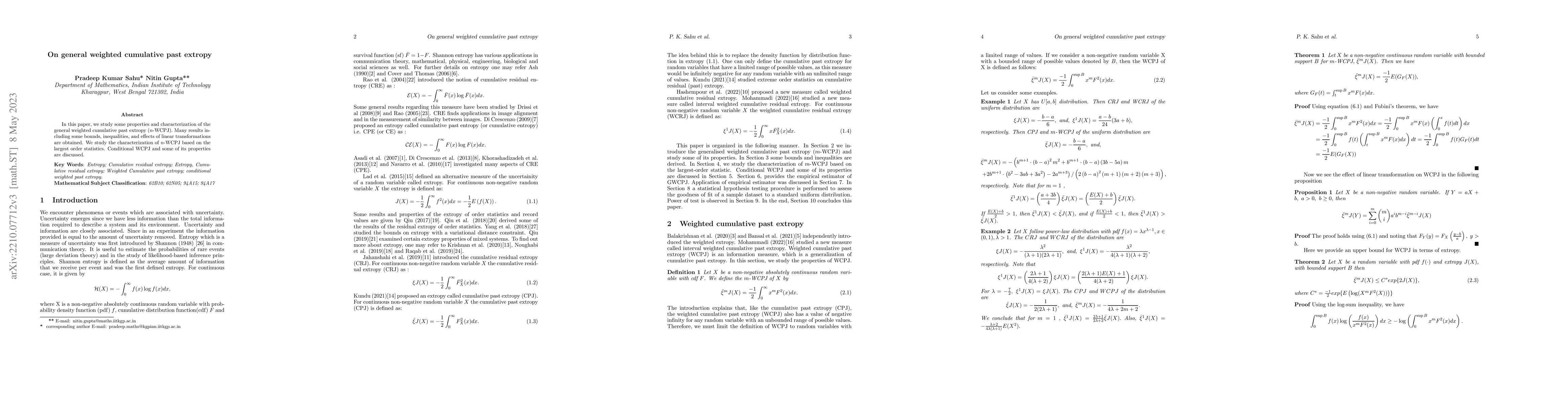 Thumbnail for On general weighted cumulative past extropy