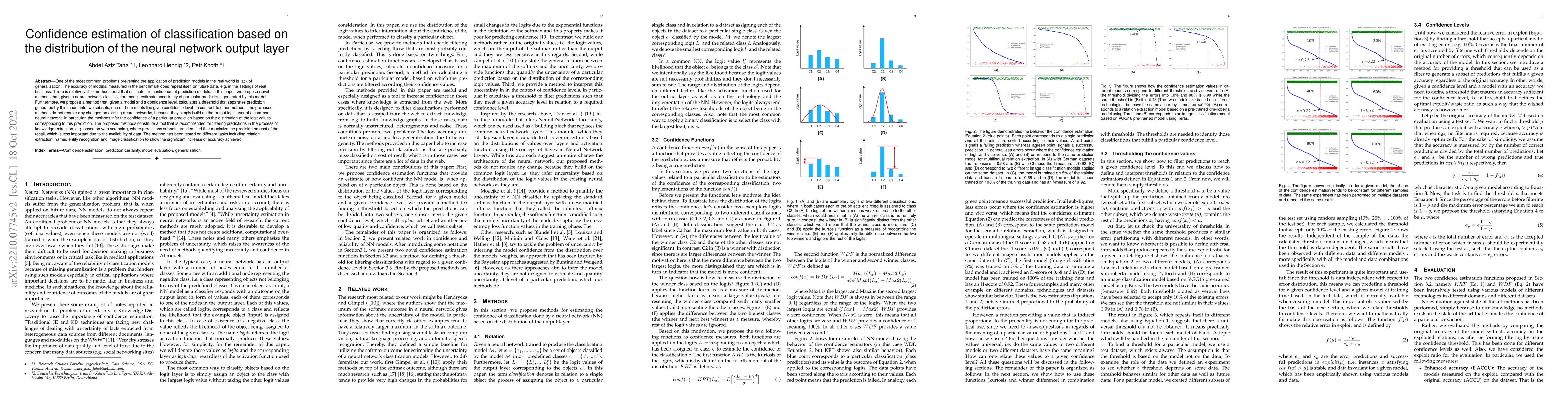 Thumbnail for Confidence estimation of classification based on the distribution of the
  neural network output layer