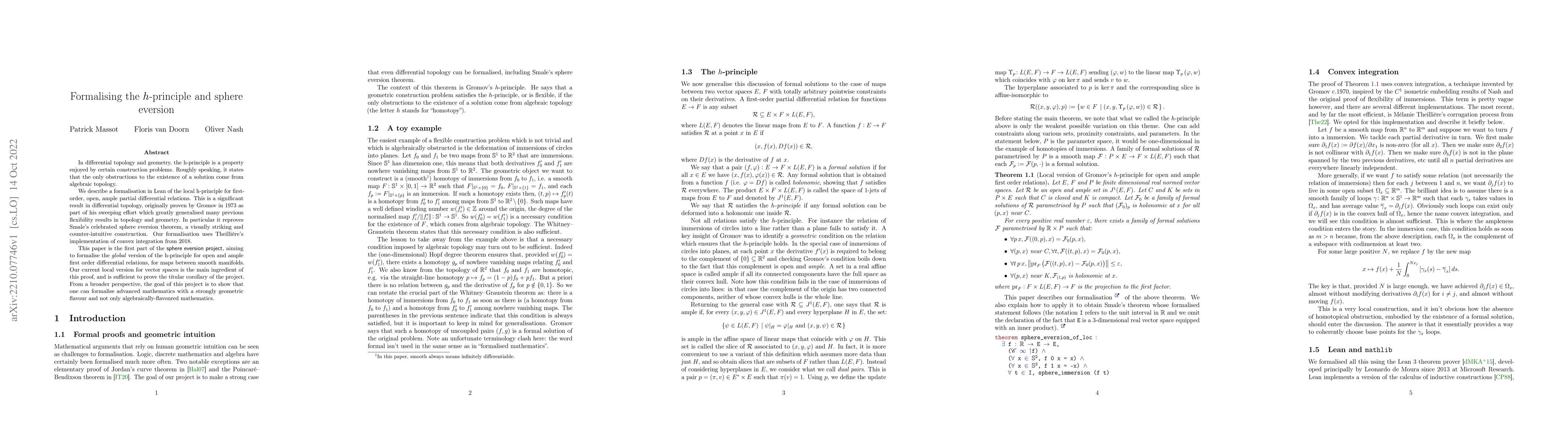 Thumbnail for Formalising the $h$-principle and sphere eversion